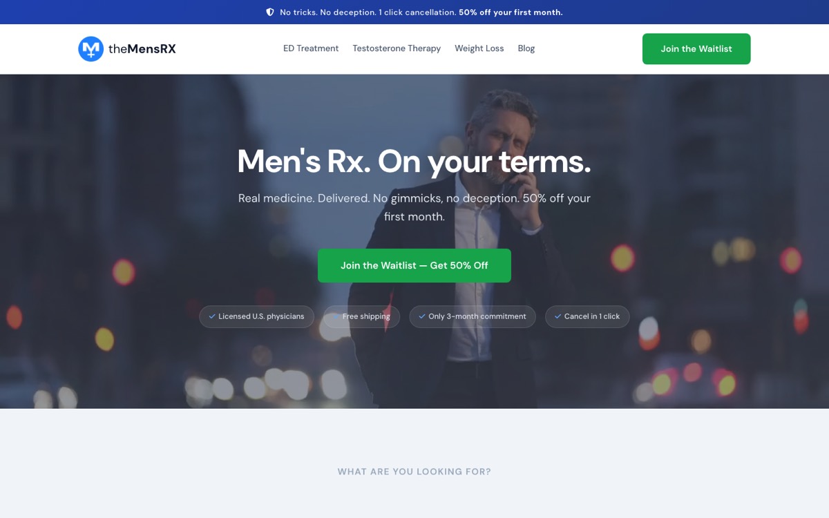 TheMensRX homepage